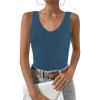 imageZeagoo Womens Ribbed Tank Tops 2026 V Neck Slim Fit Knit Sleeveless Shirts Casual Basic TeeNavy Blue