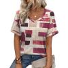 imageZeagoo Womens Summer Tops Short Sleeve Casual Shirts Floral Tee Trendy 2026 Basics V Neck Plain TshirtJh509