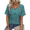 imageZeagoo Womens Summer Tops Short Sleeve Casual Shirts Floral Tee Trendy 2026 Basics V Neck Plain TshirtMz858