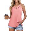 imageZeagoo Womens Tank Tops Sleeveless Spaghetti Strap Halter Top Flowy Summer Beach Outfits 2026Coral