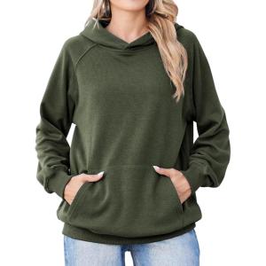 imageZeagoo Womens Fleece Hoodies Soft Midweight Casual Hooded Sweatshirts Fall Winter Pullover Tops Kangaroo PocketArmy Green