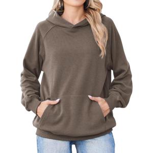 imageZeagoo Womens Fleece Hoodies Soft Midweight Casual Hooded Sweatshirts Fall Winter Pullover Tops Kangaroo PocketGrey
