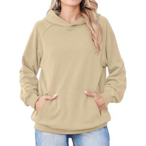 imageZeagoo Womens Fleece Hoodies Soft Midweight Casual Hooded Sweatshirts Fall Winter Pullover Tops Kangaroo PocketLight Brown