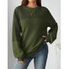 imageZeagoo Womens 2026 Fall Chunky Knit Sweater Oversized Crewneck Long Sleeve Winter Cotton Pullover Sweaters Jumper TopsArmy Green