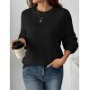 imageZeagoo Womens 2026 Fall Chunky Knit Sweater Oversized Crewneck Long Sleeve Winter Cotton Pullover Sweaters Jumper TopsBlack
