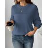 imageZeagoo Womens 2026 Fall Chunky Knit Sweater Oversized Crewneck Long Sleeve Winter Cotton Pullover Sweaters Jumper TopsBlue