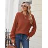 imageZeagoo Womens 2026 Fall Chunky Knit Sweater Oversized Crewneck Long Sleeve Winter Cotton Pullover Sweaters Jumper TopsCaramel