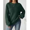 imageZeagoo Womens 2026 Fall Chunky Knit Sweater Oversized Crewneck Long Sleeve Winter Cotton Pullover Sweaters Jumper TopsGreen