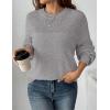 imageZeagoo Womens 2026 Fall Chunky Knit Sweater Oversized Crewneck Long Sleeve Winter Cotton Pullover Sweaters Jumper TopsGrey