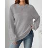 imageZeagoo Womens 2026 Fall Chunky Knit Sweater Oversized Crewneck Long Sleeve Winter Cotton Pullover Sweaters Jumper TopsGrey
