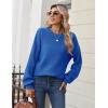 imageZeagoo Womens 2026 Fall Chunky Knit Sweater Oversized Crewneck Long Sleeve Winter Cotton Pullover Sweaters Jumper TopsSky Blue