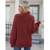 imageZeagoo Womens 2026 Fall Chunky Knit Sweater Oversized Crewneck Long Sleeve Winter Cotton Pullover Sweaters Jumper TopsWine Red