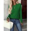 imageZEAGOO Womens Sweaters Long Sleeve Tops Crew Neck Knit Pullover Sweaters Fall Fashion 2026 Dressy Casual Basic ClothesA Emerald Green