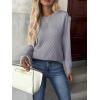 imageZEAGOO Womens Sweaters Long Sleeve Tops Crew Neck Knit Pullover Sweaters Fall Fashion 2026 Dressy Casual Basic ClothesA Grey