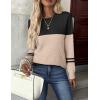 imageZEAGOO Womens Sweaters Long Sleeve Tops Crew Neck Knit Pullover Sweaters Fall Fashion 2026 Dressy Casual Basic ClothesColorblock 724