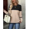 imageZEAGOO Womens Sweaters Long Sleeve Tops Crew Neck Knit Pullover Sweaters Fall Fashion 2026 Dressy Casual Basic ClothesColorblock 724