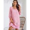 imageZeagoo Womens Boho Dresses Casual Beach Summer Dress Tassel Tie Neck 34 Long Sleeve Mini Sundress 2026 Floral Print Cover Up01 Pink