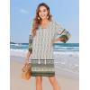 imageZeagoo Womens Boho Dresses Casual Beach Summer Dress Tassel Tie Neck 34 Long Sleeve Mini Sundress 2026 Floral Print Cover Up01 White