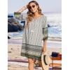 imageZeagoo Womens Boho Dresses Casual Beach Summer Dress Tassel Tie Neck 34 Long Sleeve Mini Sundress 2026 Floral Print Cover Up01 White