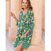 imageZeagoo Womens Boho Dresses Casual Beach Summer Dress Tassel Tie Neck 34 Long Sleeve Mini Sundress 2026 Floral Print Cover Up02 Green