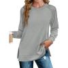 imageZeagoo Christmas Tunic Sweatshirts for Women Crewneck Lightweight Sweaters Raglan Long Sleeve Shirts Fall Fashion Tops 2025Light Grey