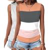imageZeagoo Womens Ruched Tank Tops Summer Dressy Casual Crewneck Sleeveless Shirts SXXL2 Packgrey White Pink and White