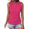 imageZeagoo Womens Ruched Tank Tops Summer Dressy Casual Crewneck Sleeveless Shirts SXXLHot Pink