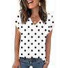 imageZeagoo Womens Tops Short Sleeve V Neck Shirts Summer Dressy Casual Business Clothes Work Blouses Fashion Clothing OutfitsJh592 Polka Dot