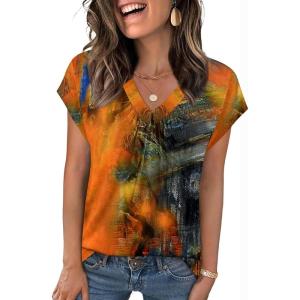 imageZeagoo Womens Tops Short Sleeve V Neck Shirts Summer Dressy Casual Business Clothes Work Blouses Fashion Clothing OutfitsCx272