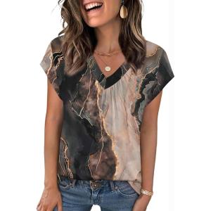 imageZeagoo Womens Tops Short Sleeve V Neck Shirts Summer Dressy Casual Business Clothes Work Blouses Fashion Clothing OutfitsSa1