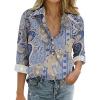 imageZeagoo Womens Cotton Linen Button Down Shirts Loose Fit Long Sleeve Collared Blouse Casual V Neck Tops Outfits S3XLMz919