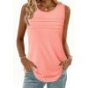 imageZeagoo Womens Tops Dressy Casual Summer Loose Fit Tank Tops Trendy Pleated Front Scoop Neck Sleeveless Tunic ShirtsCoral Pink