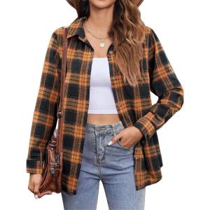 imageZeagoo Flannel Shirt Women Button Down Long Sleeve Plaid Shirts Collared Casual Work Tops S2XLGz456