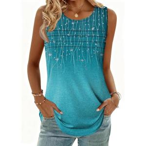 imageZeagoo Womens Tops Dressy Casual Summer Loose Fit Tank Tops Trendy Pleated Front Scoop Neck Sleeveless Tunic ShirtsXh363