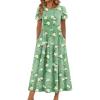 imageZeagoo Womens Maxi Dresses Summer Bohemian Floral Short Sleeve Long Dress Casual Flowy Tired Beach Sundress01bf49