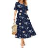 imageZeagoo Womens Summer Dresses 2026 Casual Midi Dress Flowy Sundress Ruffle Short Sleeve Tiered Dresses A Line Boho DressNavy Floral 01