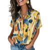 imageZeagoo Button Down Shirts for Women Short Sleeve Collared Tops Dressy Casual V Neck BlousesJh579multicolored