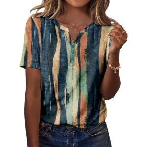 imageZeagoo Womens Summer Tops Casual Short Sleeve V Neck Shirts Business Dressy Work BlousesMulticolor 289