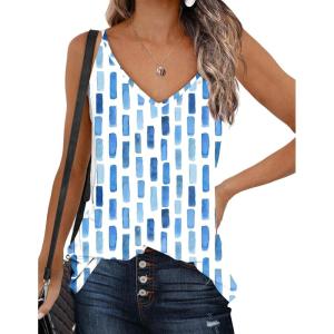 imageZeagoo Womens V Neck Camisole Tank Top Strap Sleeveless T Shirt Casual Loose Vest Blouse  SXXLCx329
