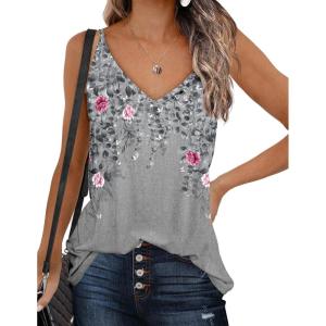 imageZeagoo Womens V Neck Camisole Tank Top Strap Sleeveless T Shirt Casual Loose Vest Blouse  SXXLHf36