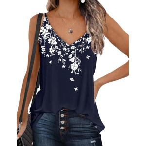 imageZeagoo Womens V Neck Camisole Tank Top Strap Sleeveless T Shirt Casual Loose Vest Blouse  SXXLSf103
