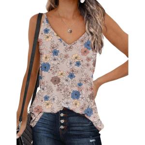 imageZeagoo Womens V Neck Camisole Tank Top Strap Sleeveless T Shirt Casual Loose Vest Blouse  SXXLSf170