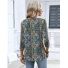 image:imageZeagoo 34 Length Sleeve Womens Tops 2026 V Neck T Shirts Dressy Casual Fall Blouses Floral Summer Business Work Basic TeesA02blue Boho Print