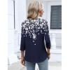 image:imageZeagoo 34 Length Sleeve Womens Tops 2026 V Neck T Shirts Dressy Casual Fall Blouses Floral Summer Business Work Basic TeesA03navy Flower