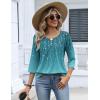 image:imageZeagoo 34 Length Sleeve Womens Tops 2026 V Neck T Shirts Dressy Casual Fall Blouses Floral Summer Business Work Basic TeesBlue Floral