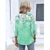 image:imageZeagoo 34 Length Sleeve Womens Tops 2026 V Neck T Shirts Dressy Casual Fall Blouses Floral Summer Business Work Basic TeesGreen Print