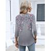image:imageZeagoo 34 Length Sleeve Womens Tops 2026 V Neck T Shirts Dressy Casual Fall Blouses Floral Summer Business Work Basic TeesGrey Floral Leaves