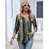 image:imageZeagoo 34 Length Sleeve Womens Tops 2026 V Neck T Shirts Dressy Casual Fall Blouses Floral Summer Business Work Basic TeesMulticolor