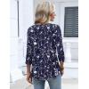 image:imageZeagoo 34 Length Sleeve Womens Tops 2026 V Neck T Shirts Dressy Casual Fall Blouses Floral Summer Business Work Basic TeesNavy Blue Flower