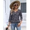 image:imageZeagoo 34 Length Sleeve Womens Tops 2026 V Neck T Shirts Dressy Casual Fall Blouses Floral Summer Business Work Basic TeesNavy Blue Print
